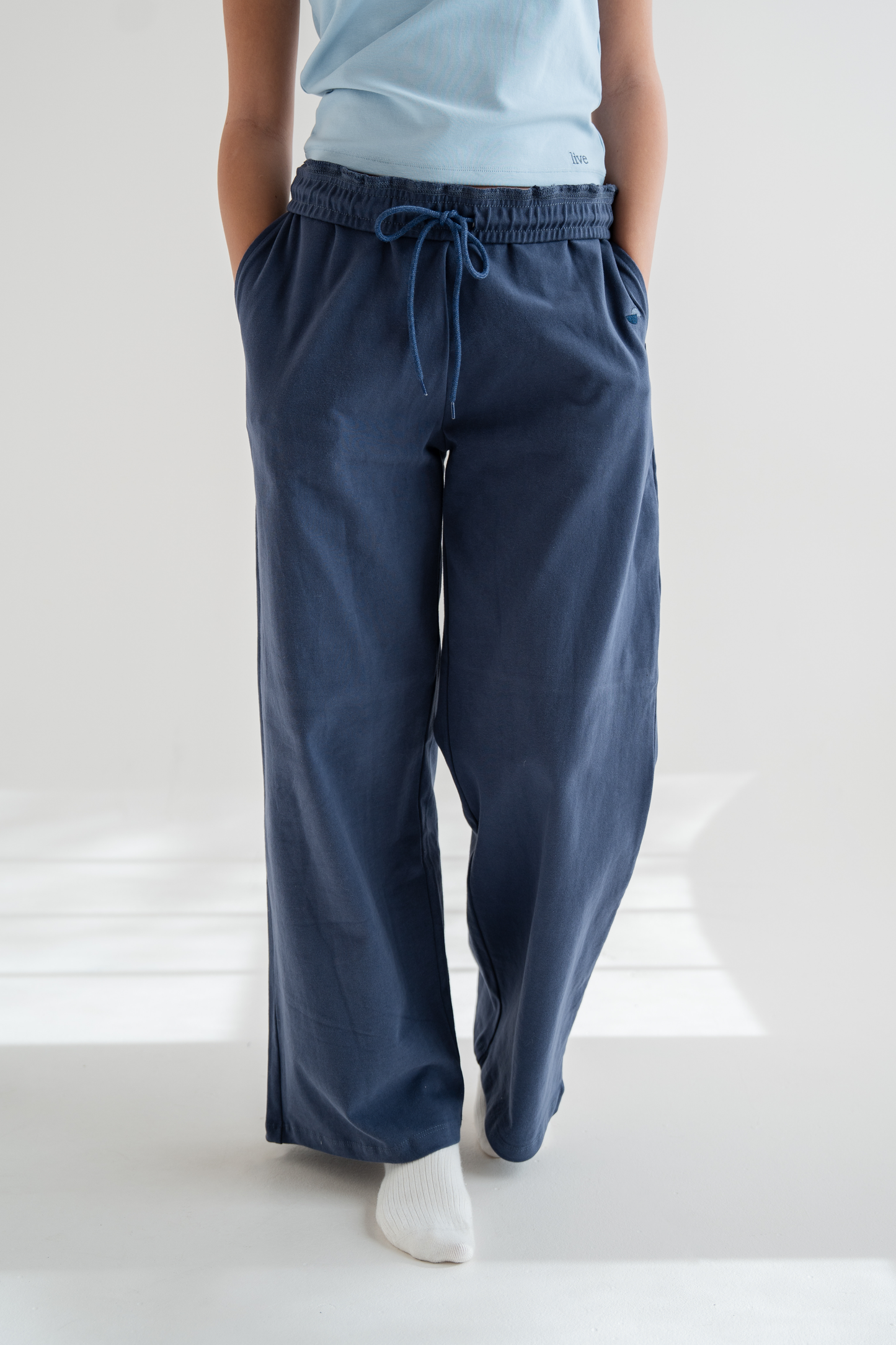 Blue Cloud Cotton Pants
