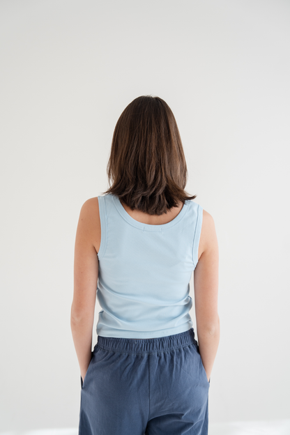 Blue Cloud Cotton Pants